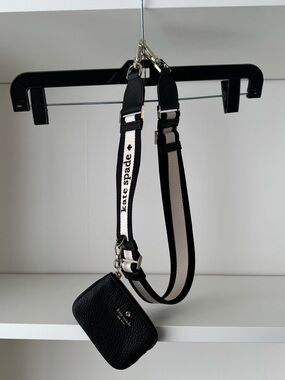 KATE SPADE Black Emma Camera Bag Strap and Coin Purse